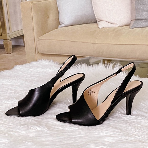 Nine West black asymmetrical heels size 6.5 - Picture 2 of 10